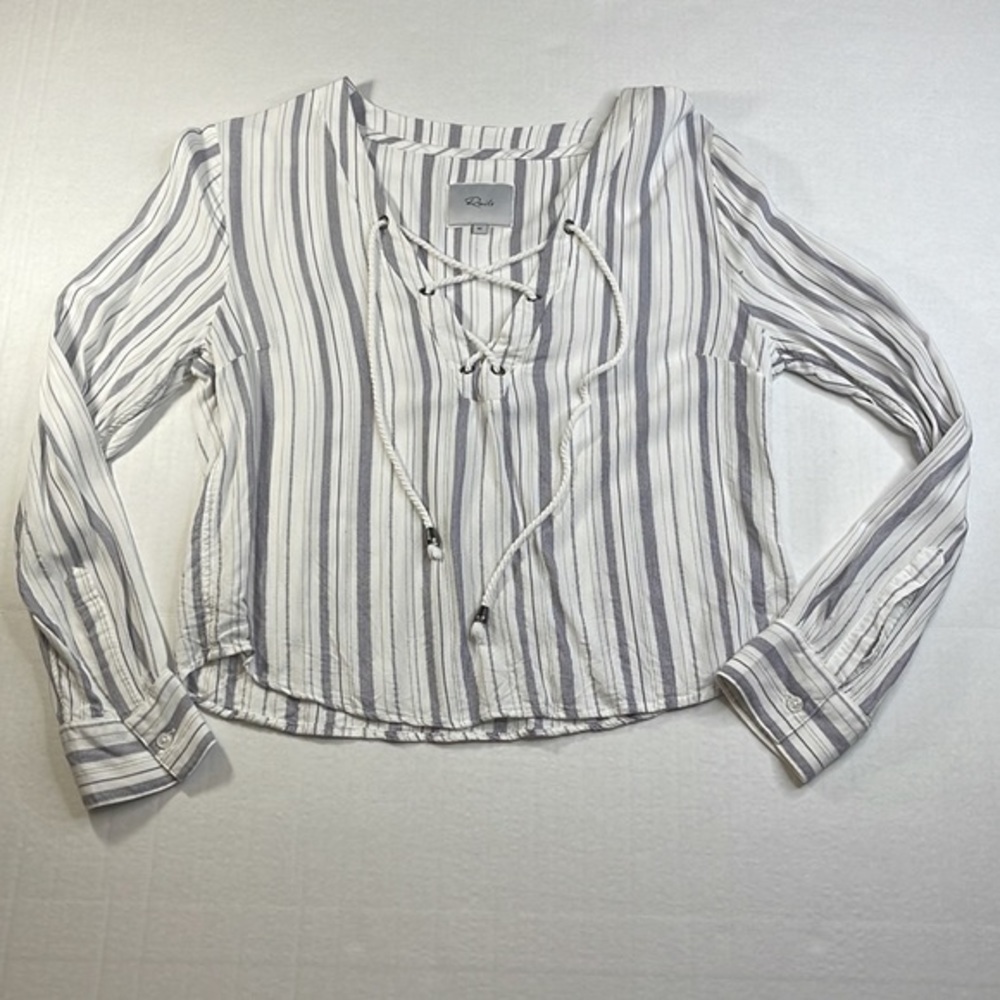 Rails Grace Patriot Stripe Lace Front Top Medium - Picture 3 of 13